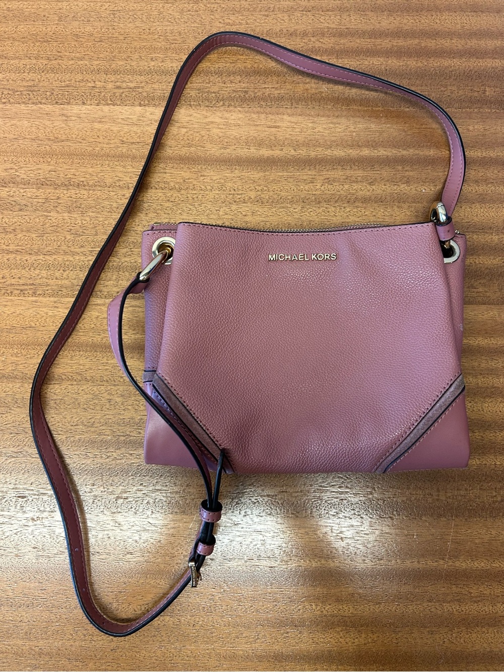 Michael Kors Dusty Rose Pebbled Leather Crossbody Bag